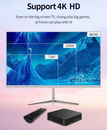 Цифровая приставка MXQpro 4K для ТВ - медиаплеер HDMI для цифрового телевидения Android v11.1, WI-FI двухдиапазонный 2.4GHz/5GHz, 4GB+32GB, пульт ДУ