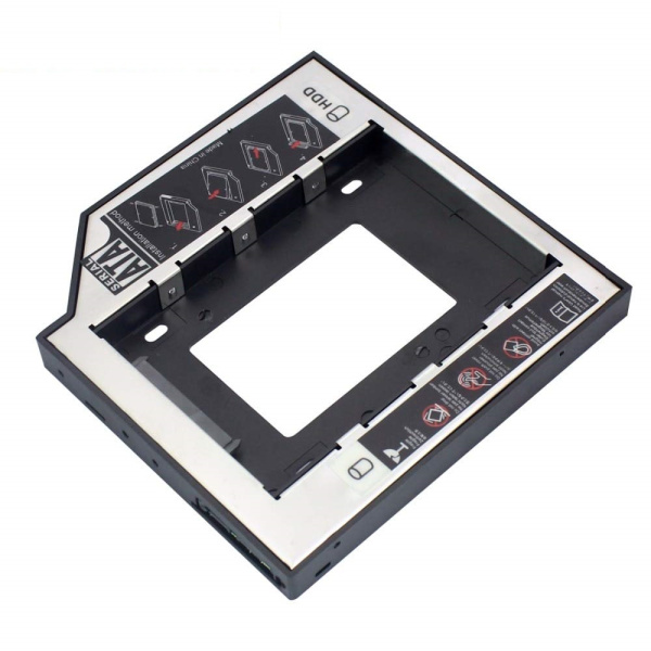 Адаптер SATA III - внутренний корпус для SSD/HDD для ноутбука - optibay (оптибей), 12,7мм, пластик, черный Адаптер SATA III - внутренний корпус для SSD/HDD для ноутбука - optibay (оптибей), 12,7мм, пластик, черный