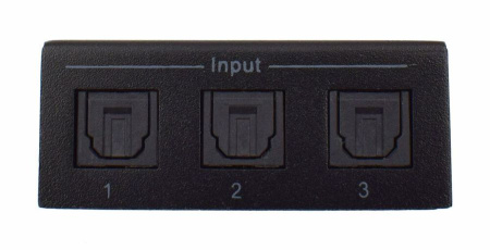 Цифровой аудио переключатель - свитч 3x1 оптический (Toslink/SPDIF), с пультом ДУ, черный