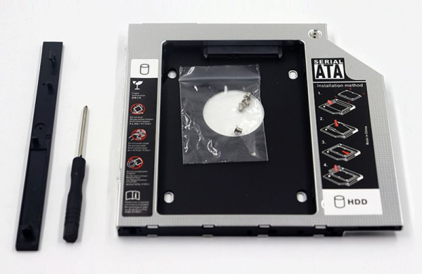 Адаптер SATA III - внутренний корпус для SSD/HDD для ноутбука - optibay (оптибей), 9.5мм, металлический Адаптер SATA III - внутренний корпус для SSD/HDD для ноутбука - optibay (оптибей), 9.5мм, металлический