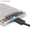 Внешний корпус - бокс SATA - MiniUSB - USB3.0 для жесткого диска SSD/HDD 2.5”, прозрачный
