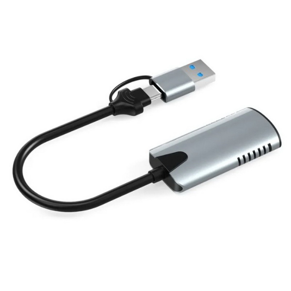 Карта видеозахвата USB3.1 Type-C / USB3.0 Type-A - HDMI, ver.02, серый Карта видеозахвата USB3.1 Type-C / USB3.0 Type-A - HDMI, ver.02, серый