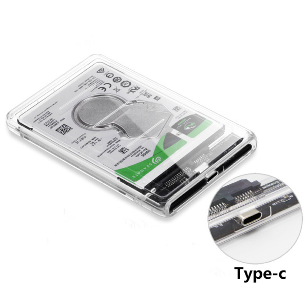 Внешний корпус - бокс SATA - USB3.1 Type-C - USB3.0 для жесткого диска SSD/HDD 2.5”, прозрачный Внешний корпус - бокс SATA - USB3.1 Type-C - USB3.0 для жесткого диска SSD/HDD 2.5”, прозрачный
