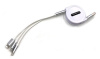 Универсальный зарядный кабель 3-в-1 USB Type-C - Lightning - MicroUSB с боксом для скрутки, 2А, 1 метр, белый