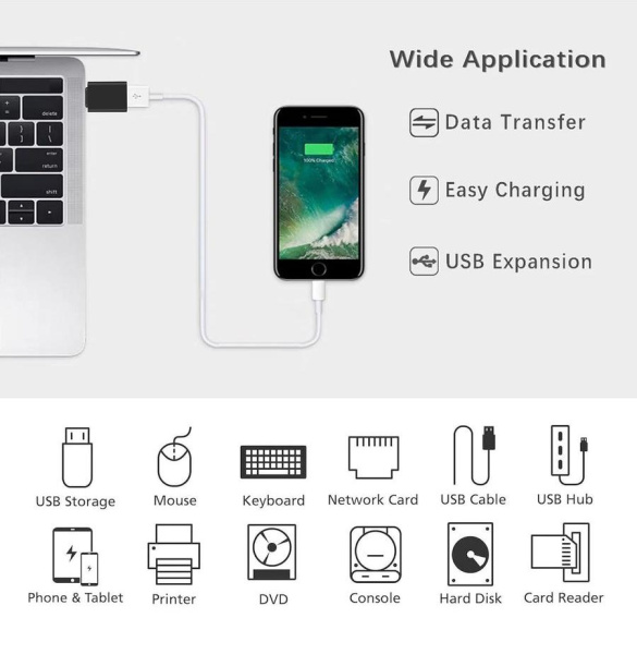 Адаптер - переходник OTG USB3.1 Type-C - USB3.0, черный Адаптер - переходник OTG USB3.1 Type-C - USB3.0, черный