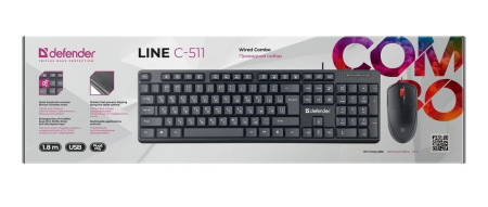 Комплект клавиатура и мышь Defender Line C-511 45511, черный