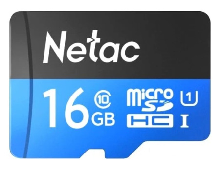 Карта памяти MicroSDHC 16GB Netac P500 Standard (NT02P500STN-016G-S), U1, класс 10