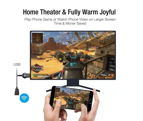 Адаптер - донгл - HDMI WiFi-приемник Anycast M2 Plus для подключения смартфона к телевизору, FullHD, однодиапазонный - 2.4GHz, черный Адаптер - донгл - HDMI WiFi-приемник Anycast M2 Plus для подключения смартфона к телевизору, FullHD, однодиапазонный - 2.4GHz, черный