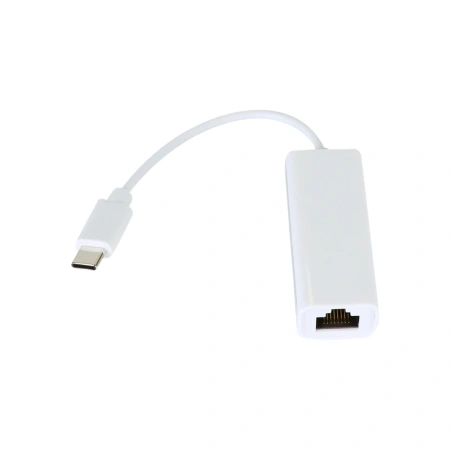 Адаптер - переходник USB Type-C 2.1 - RJ45 (LAN) до 100 Мбит/с, белый