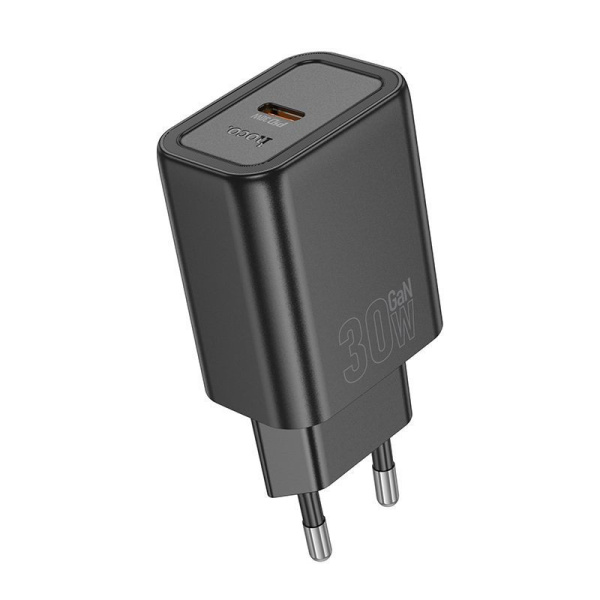 Зарядное устройство сетевое - блок питания HOCO N62, USB Type-C PD30W, черный Зарядное устройство сетевое - блок питания HOCO N62, USB Type-C PD30W, черный