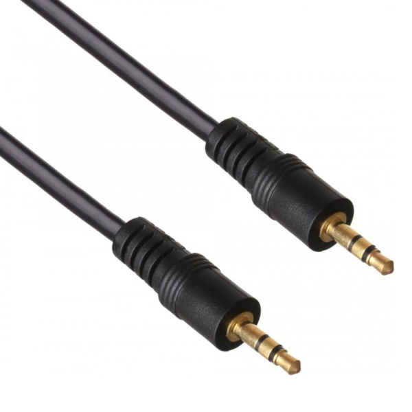 Кабель jack 3.5mm (AUX), папа-папа, 2 метра, черный Кабель jack 3.5mm (AUX), папа-папа, 2 метра, черный