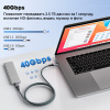 Кабель USB4.0 Type-C чип E-Marker, 8K 60Гц / 4K 144Гц, 40 Гбит/с, PD 240W (48V/5A), поддержка Thunderbolt 3/4, 0,5 метра