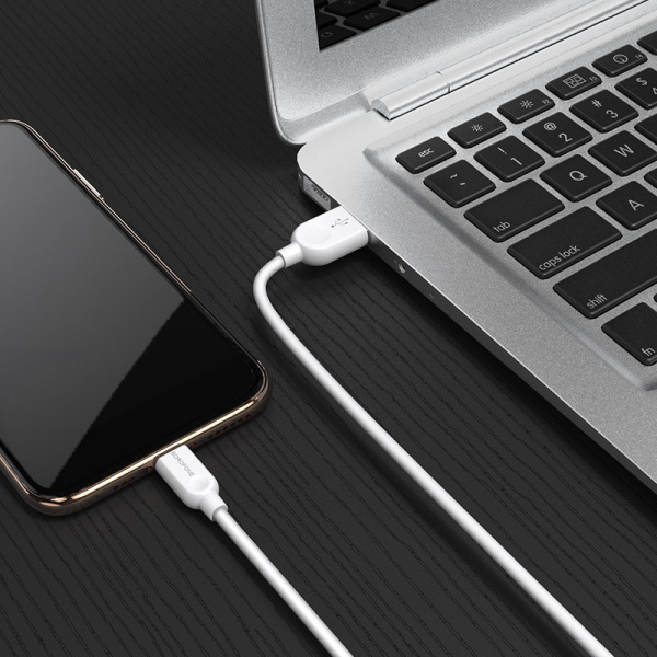 Зарядный USB дата кабель BOROFONE BX14 Lightning, 2.4A, 3м, белый Зарядный USB дата кабель BOROFONE BX14 Lightning, 2.4A, 3м, белый