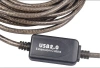Кабель USB2.0 - USB-B, папа-папа, с усилителем, 15 метров, черный