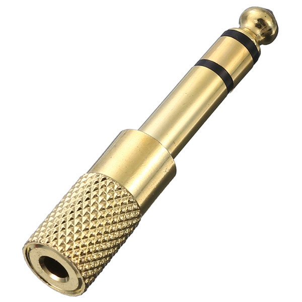 Адаптер - переходник jack 6.5mm - jack 3.5mm (AUX), золото Адаптер - переходник jack 6.5mm - jack 3.5mm (AUX), золото