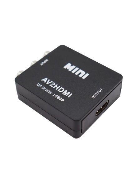 Адаптер - переходник RCA (AV) на HDMI, черный Адаптер - переходник RCA (AV) на HDMI, черный