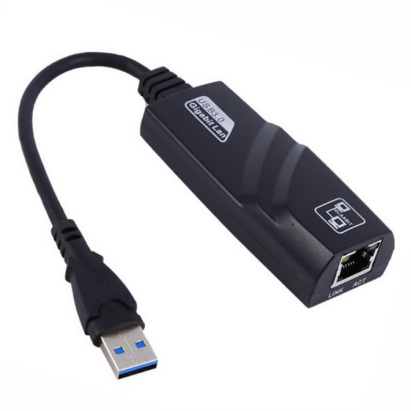 Адаптер - переходник USB3.0 - RJ45 (LAN) до 1000 Мбит/с, черный Адаптер - переходник USB3.0 - RJ45 (LAN) до 1000 Мбит/с, черный