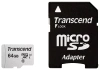 Карта памяти MicroSDXC 64Gb TRANSCEND (TS64GUSD300S-A), класс 10, SD-адаптер