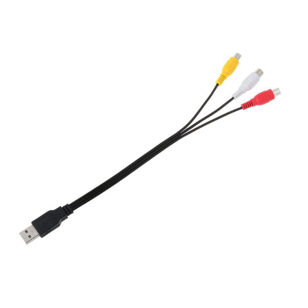 Кабель - переходник USB2.0 - 3x RCA (AV), 0,3 метра, черный Кабель - переходник USB2.0 - 3x RCA (AV), 0,3 метра, черный
