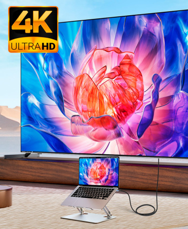 Кабель USB3.2 Type-C чип E-Marker, 4K 60Гц, PD100W (5A), 20 Гбит/с, алюминий, нейлоновая оплетка, 1 метр