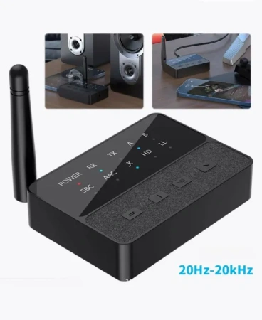 Аудио адаптер Hi-Fi D600 приемник-передатчик (TX/RX) Bluetooth v5.3 - RCA / AUX 3.5мм, для дома и автомобиля, функция подключения двух устройств RX/TX, кодеки aptX / AAC / SBC