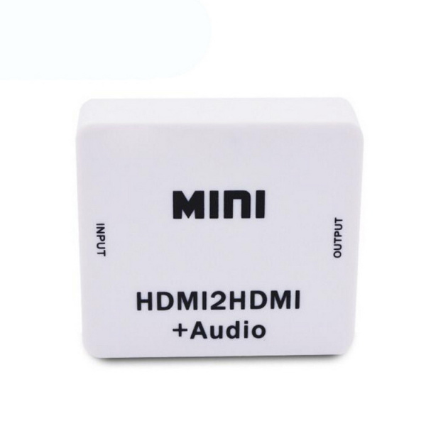 Адаптер - переходник HDMI - HDMI - jack 3.5mm (AUX), белый Адаптер - переходник HDMI - HDMI - jack 3.5mm (AUX), белый