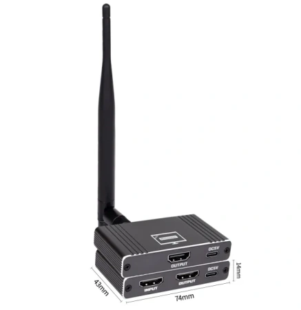 Удлинитель сигнала HDMI по Wi-Fi до 500 метров, активный, FullHD 1080p, черный