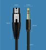 Кабель jack 6.35mm - XLR для микрофона, черный, 1,5 метра