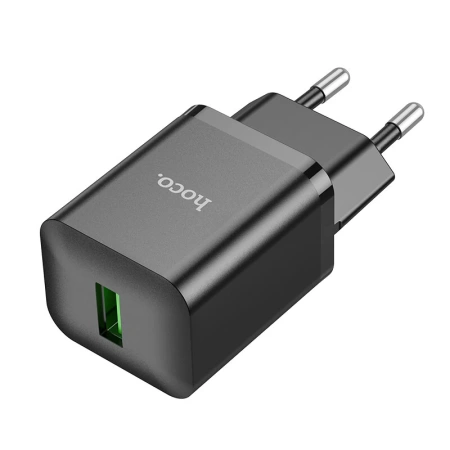 Зарядное устройство сетевое - блок питания HOCO N26, USB QC3.0, черный