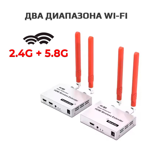 Удлинитель HDMI сигнала по WiFi до 300м, UltraHD 4К