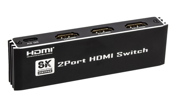 Адаптер - переключатель - свитч 2×1 HDMI 2.1 UltraHD 8K 60Гц, HDCP 2.3, пульт ДУ, активный, черный Адаптер - переключатель - свитч 2×1 HDMI 2.1 UltraHD 8K 60Гц, HDCP 2.3, пульт ДУ, активный, черный