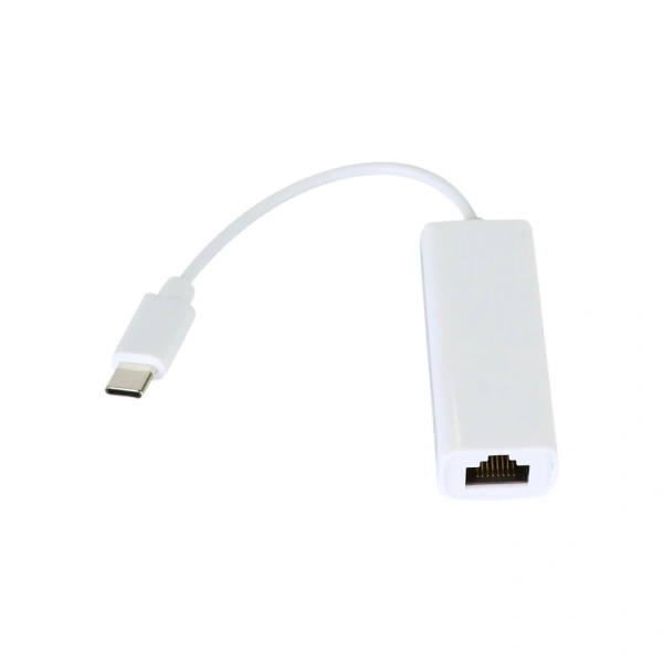 Адаптер - переходник USB Type-C 2.1 - RJ45 (LAN) до 100 Мбит/с, белый Адаптер - переходник USB Type-C 2.1 - RJ45 (LAN) до 100 Мбит/с, белый