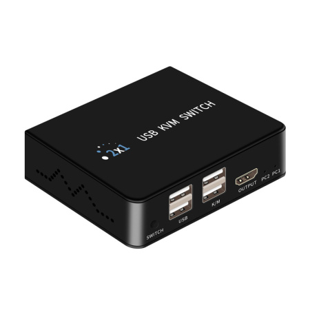 Адаптер - 2-х портовый KVM-переключатель HDMI USB, черный