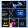 Кабель USB4.0 Type-C чип E-Marker, 8K 60Гц / 4K 144Гц, 40 Гбит/с, PD 240W (48V/5A), поддержка Thunderbolt 3/4, 1 метр