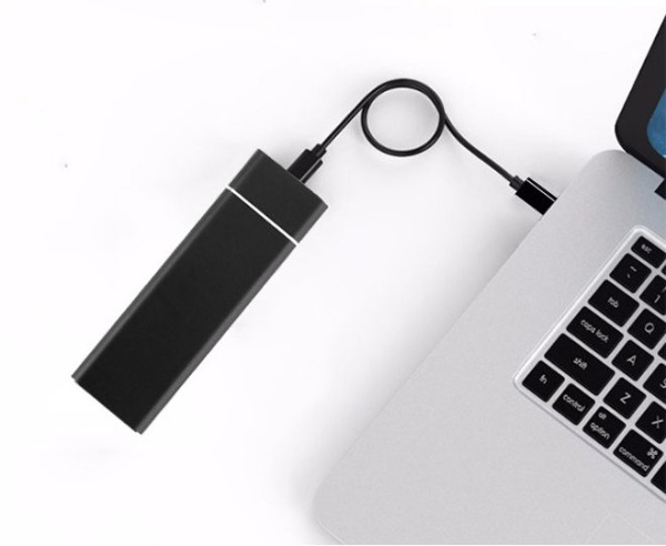 Внешний корпус - бокс для жесткого диска SSD M.2 NVME - USB-C/USB-A, алюминий, черный Внешний корпус - бокс для жесткого диска SSD M.2 NVME - USB-C/USB-A, алюминий, черный