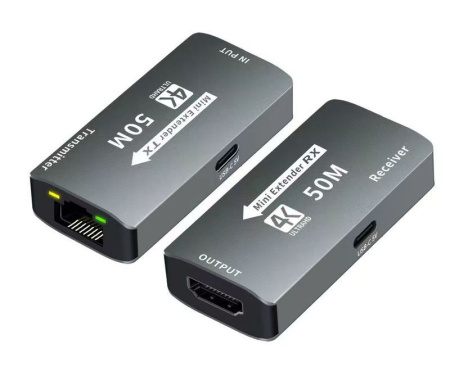 Удлинитель сигнала HDMI UltraHD 4К по витой паре RJ45 (LAN) до 50м MINI, комплект