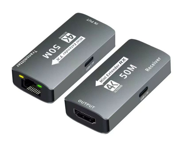 Удлинитель сигнала HDMI UltraHD 4К по витой паре RJ45 (LAN) до 50м MINI, комплект