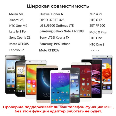 Адаптер - переходник MicroUSB - HDMI (MHL), черный