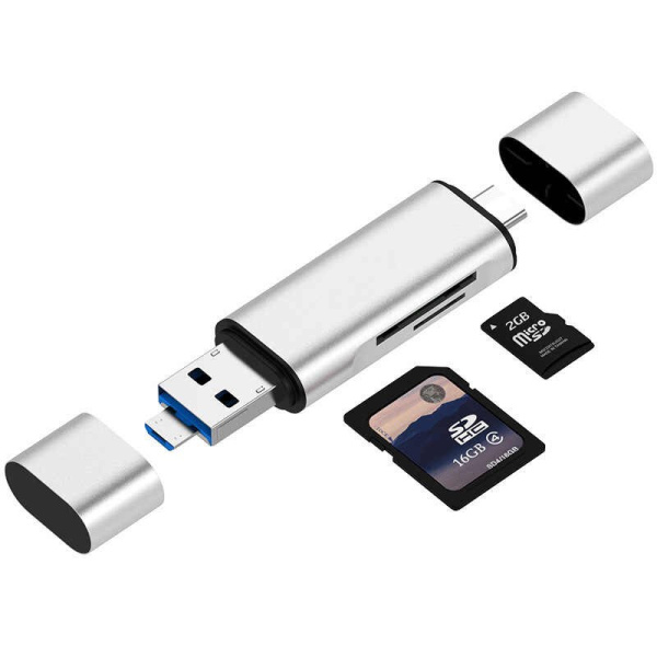Картридер TF/SD - адаптер для карт памяти - USB3.1 Type-C - MicroUSB - USB3.0 Картридер TF/SD - адаптер для карт памяти - USB3.1 Type-C - MicroUSB - USB3.0