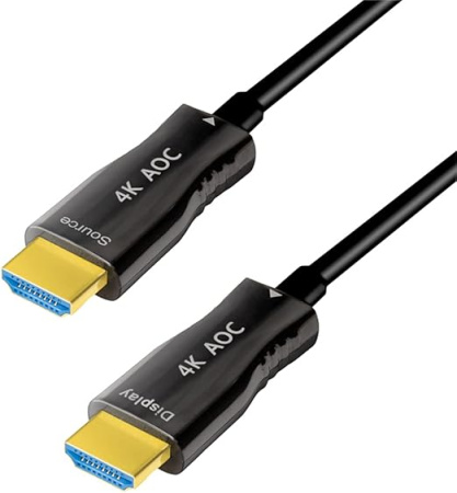 Кабель HDMI v2.0 Optical UltraHD 4K 60Гц, поддержка HDR, ARC, 18 Гбит/с, 200 метров, черный