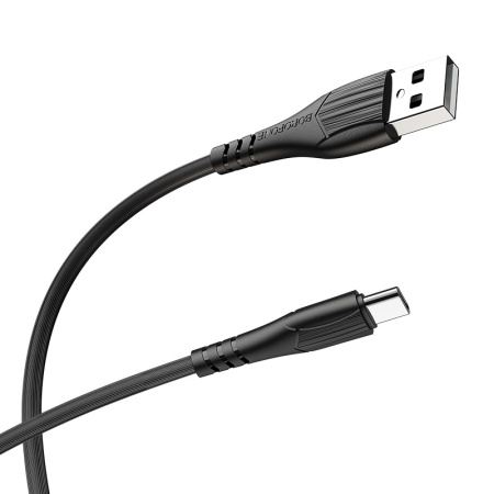 Зарядный USB дата кабель BOROFONE BX37 Type-C , 3.0A, 1м, черный