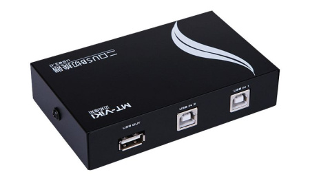 Адаптер - переключатель - свитч USB-B - USB2.0 для подключения принтера или сканера к двум ноутбукам или компьютерам, mod MT-1A2B-CF, черный