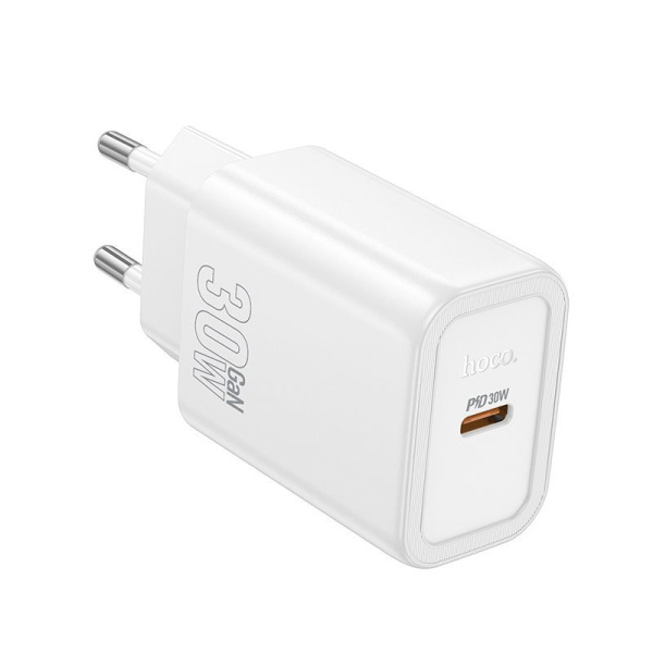 Зарядное устройство сетевое - блок питания HOCO N62, USB Type-C PD30W, белый Зарядное устройство сетевое - блок питания HOCO N62, USB Type-C PD30W, белый