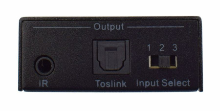 Цифровой аудио переключатель - свитч 3x1 оптический (Toslink/SPDIF), с пультом ДУ, черный