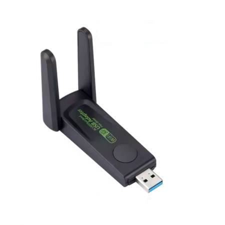 Адаптер - беспроводной Wi-Fi-приемник USB3.0, две антенны, до 1300 Мбит/с, двухдиапазонный - 2.4GHz/5.8GHz