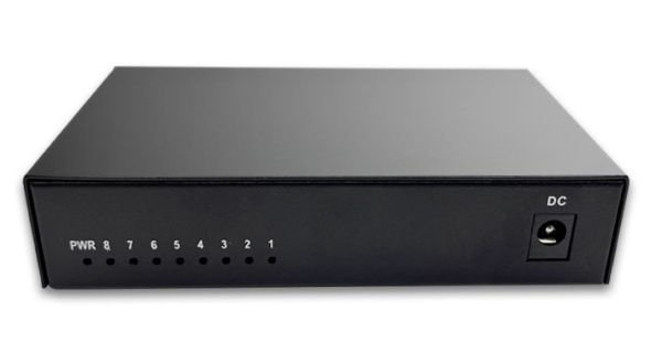 Сетевой свитч – LAN разветвитель – хаб RJ45 на 8 портов, 10/100 Мбит/с UT-Rpoe-8GT, металлический корпус, черный