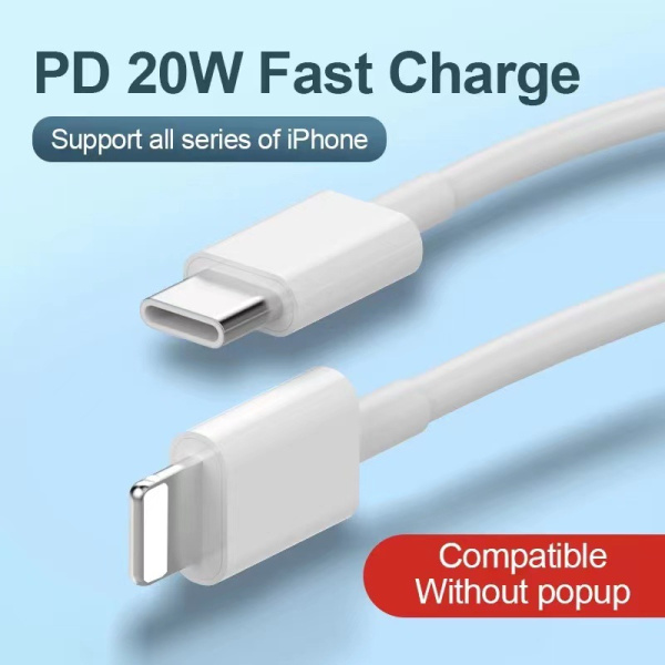 Дата-кабель для сверхбыстрой зарядки Lightning - USB-C PD 20W 5A, 1 метр, белый Дата-кабель для сверхбыстрой зарядки Lightning - USB-C PD 20W 5A, 1 метр, белый