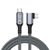 Кабель USB4.0 Type-C чип E-Marker, 8K 60Гц / 4K 144Гц, 40 Гбит/с, PD 240W (48V/5A), поддержка Thunderbolt 3/4, угловой, 1 метр