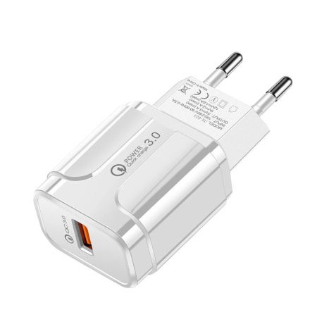 Зарядное устройство сетевое - блок питания Travel Charger, USB QC3.0, белый