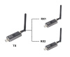 Удлинитель сигнала HDMI v1.4 по Wi-Fi до 150 метров, активный, FullHD 1080p, комплект 1 передатчик + 2 приемника, алюминий